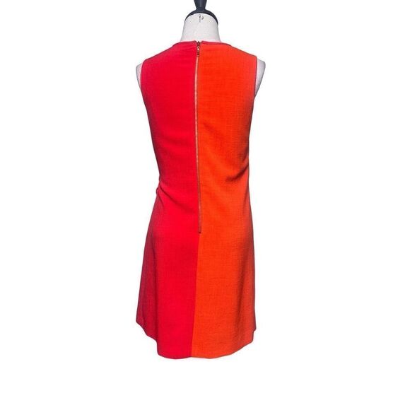 Tahari Sleeveless Red Orange Wrap Dress Size 2 - Picture 3 of 4